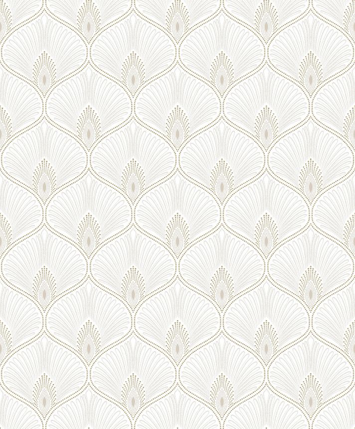 Cream baroque wallpaper, OTH201, Othello, Zoom by Masureel