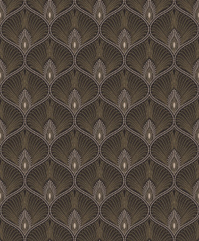 Black baroque wallpaper, OTH202, Othello, Zoom by Masureel