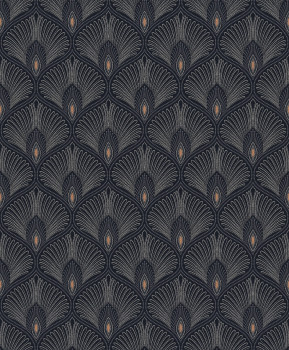 Blue baroque wallpaper, OTH206, Othello, Zoom by Masureel