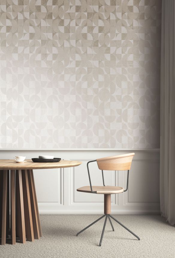 Gray-silver geometric wallpaper, SPI004, Spirit of Nature, Khroma by Masureel