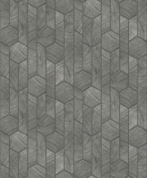 Black-silver wallpaper with geometric pattern, SUM101, Summer, Khroma by Masureel