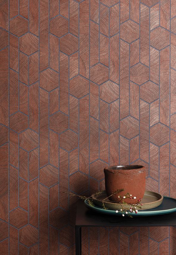 Brown wallpaper with geometric pattern, SUM106, Summer, Khroma by Masureel