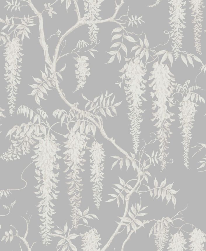 Gray floral wallpaper, 118252, Next