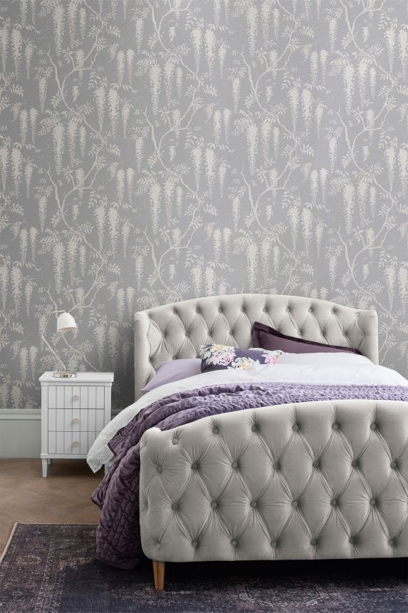 Gray floral wallpaper, 118252, Next