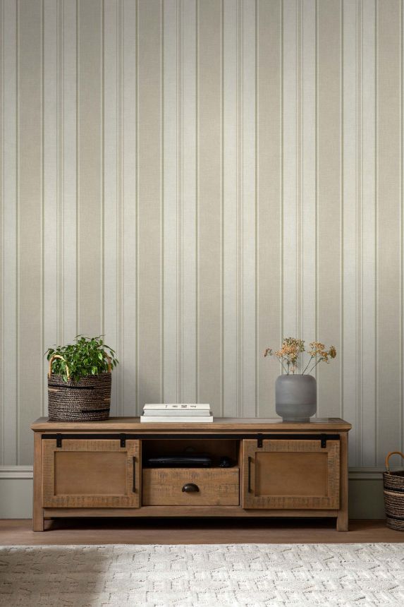 Gray-beige striped wallpaper tapeta, pruhy, 118292, Next