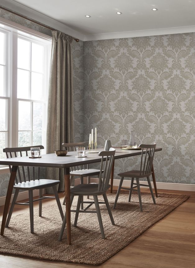 Gray-silver baroque non-woven wallpaper, 119970, Indulgence, Graham Brown Boutique