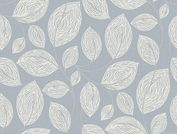 Blue-white non-woven wallpaper, leaves, EV3925, Candice Olson Casual Elegance, York