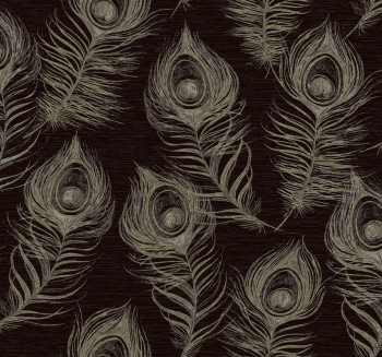 Black wallpaper with peacock feathers, EV3942, Candice Olson Casual Elegance, York