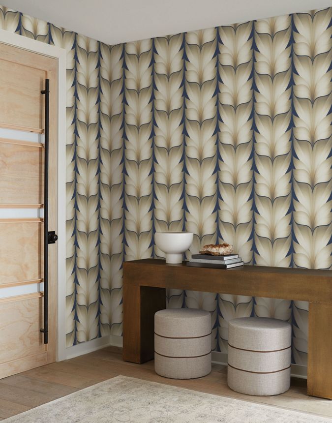 Blue-beige geometric wallpaper, EV3956, Candice Olson Casual Elegance, York