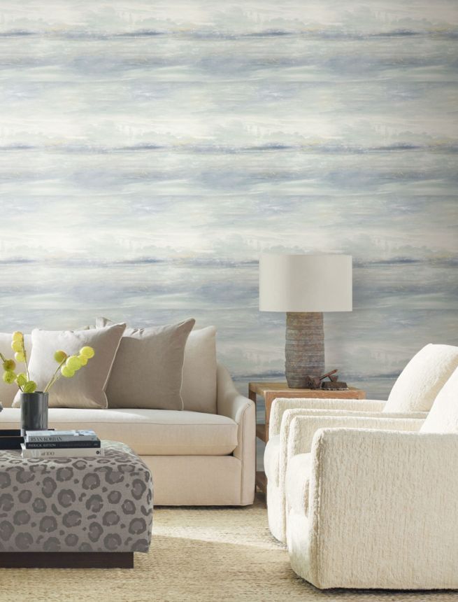 Gray-blue wallpaper, landscape in fog, EV3988, Candice Olson Casual Elegance, York