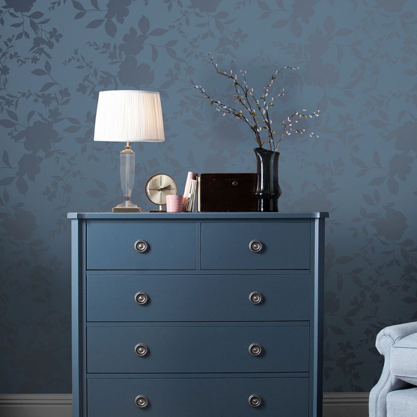 Blue floral non-woven wallpaper, 118484, Laura Ashley 3