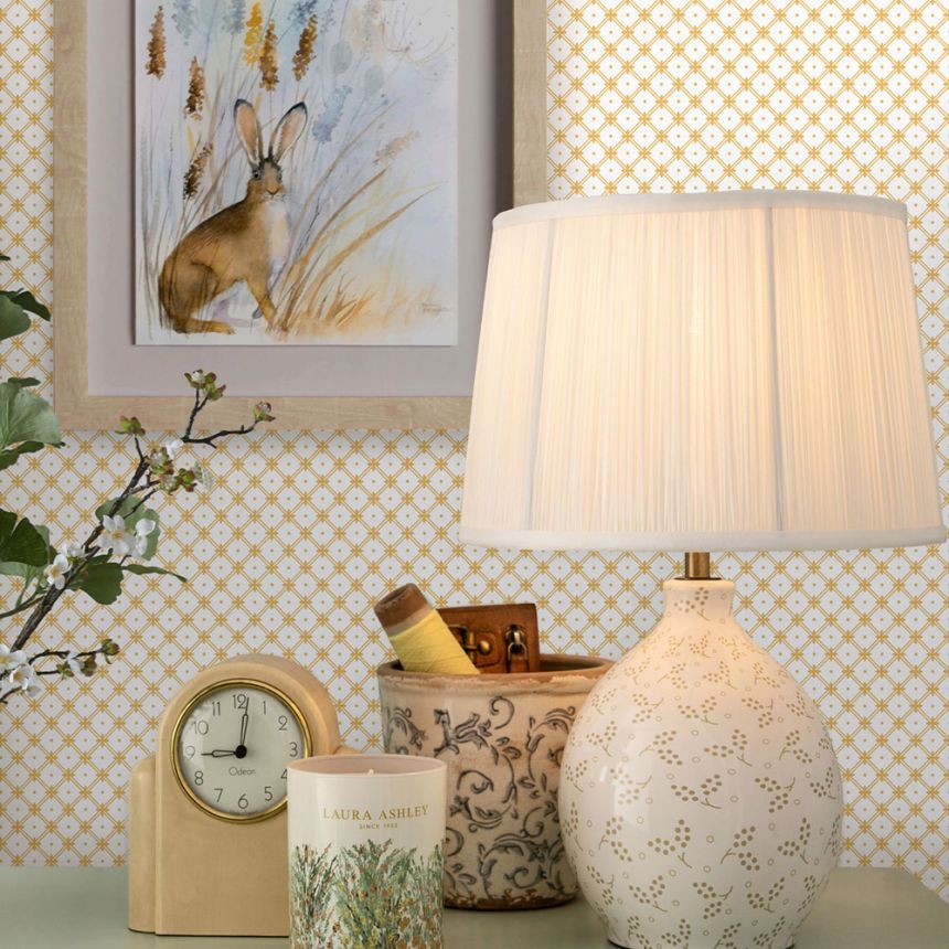 White-yellow grid non-woven wallpaper, 119849, Laura Ashley 3