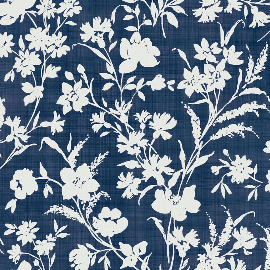 Blue-white non-woven floral wallpaper, 119854, Laura Ashley 3