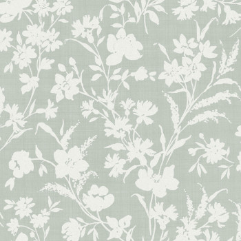 Gree-white non-woven floral wallpaper, 119855, Laura Ashley 3