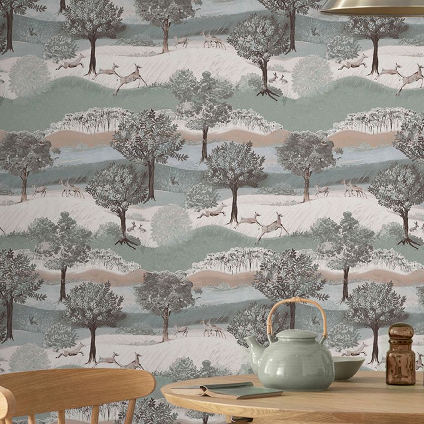 Non-woven wallpaper, nature, trees, animals, 119858, Laura Ashley 3