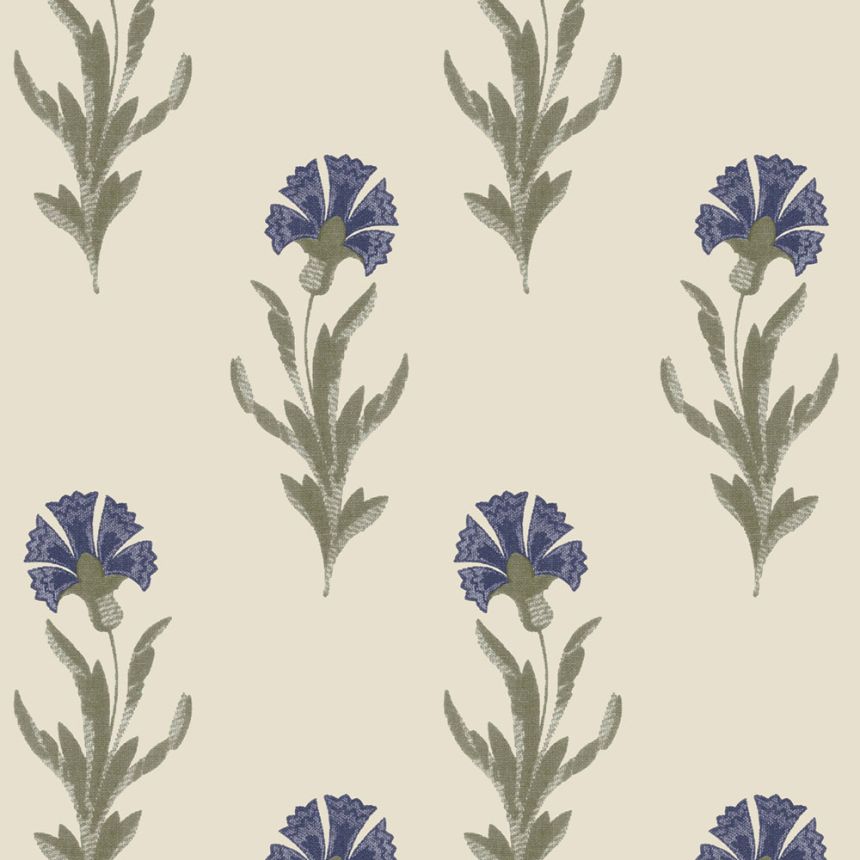 Cream floral wallpaper with cornflowers, 121068, Laura Ashley 3