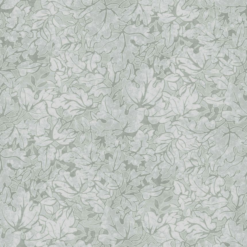 Green non-woven wallpaper with leaves, 121089, Laura Ashley 3