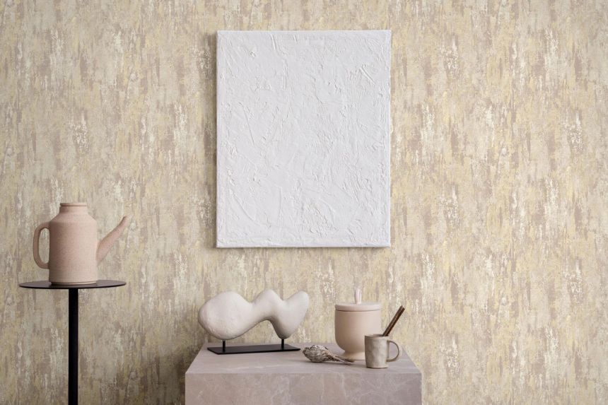 Gray-cream non-woven wallpaper, stucco,78627, Makalle II, Limonta