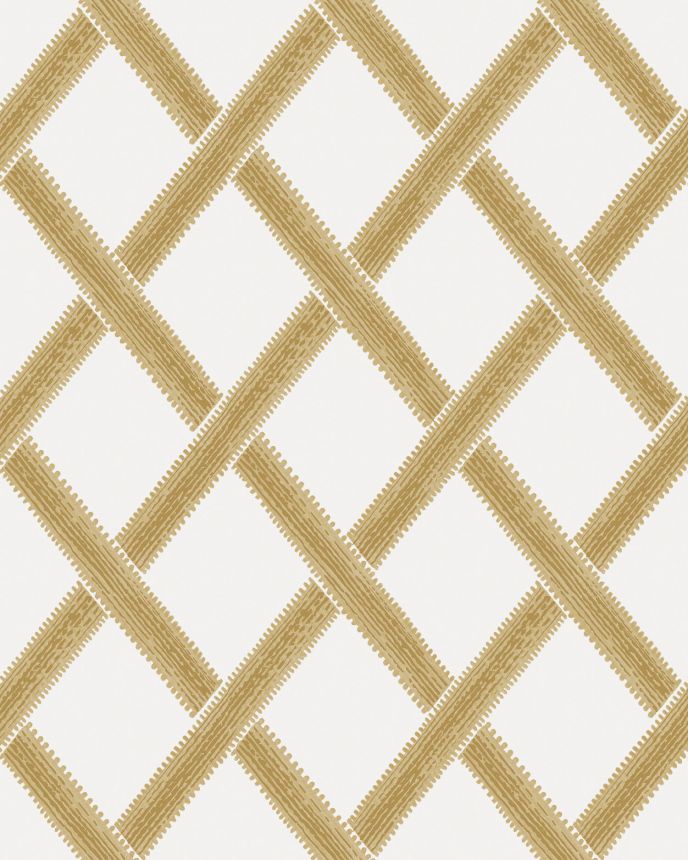 White-ochre non-woven geometric pattern wallpaper, 120635, Retreat, Graham&Brown Premium