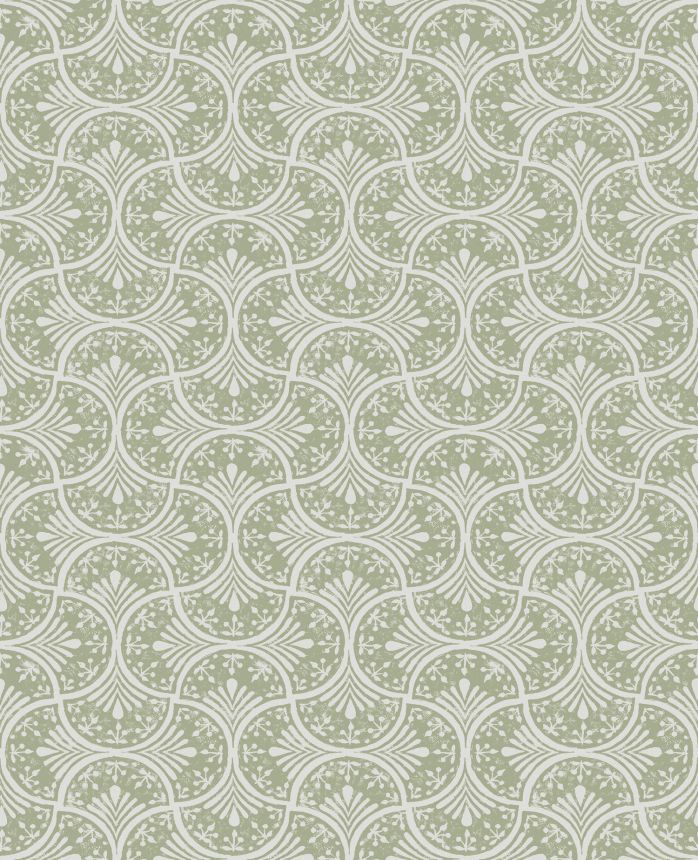 Green-white non-woven geometric pattern wallpaper, 120639, Retreat, Graham&Brown Premium