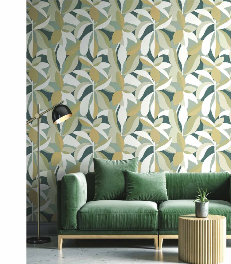 Non-woven wallpaper, colored leaves, 30101, Energie, Cristiana Masi by Parato