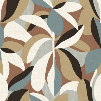 Non-woven wallpaper, colored leaves, 30106, Energie, Cristiana Masi by Parato