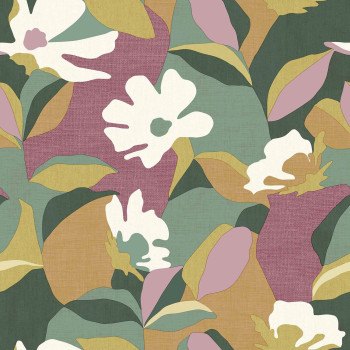 Non-woven wallpaper, motif of flowers with leaves, 30115, Energie, Cristiana Masi by Parato