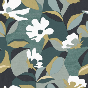 Non-woven wallpaper, motif of flowers with leaves, 30117, Energie, Cristiana Masi by Parato