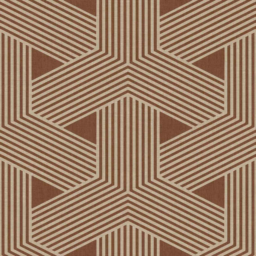 Brown non-woven wallpaper, geometric pattern,  30134, Energie, Cristiana Masi by Parato