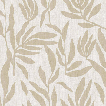 Beige non-woven wallpaper, twigs with leaves, 30143, Energie, Cristiana Masi by Parato