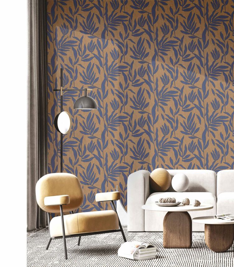 Brown non-woven wallpaper, twigs with leaves, 30144, Energie, Cristiana Masi by Parato