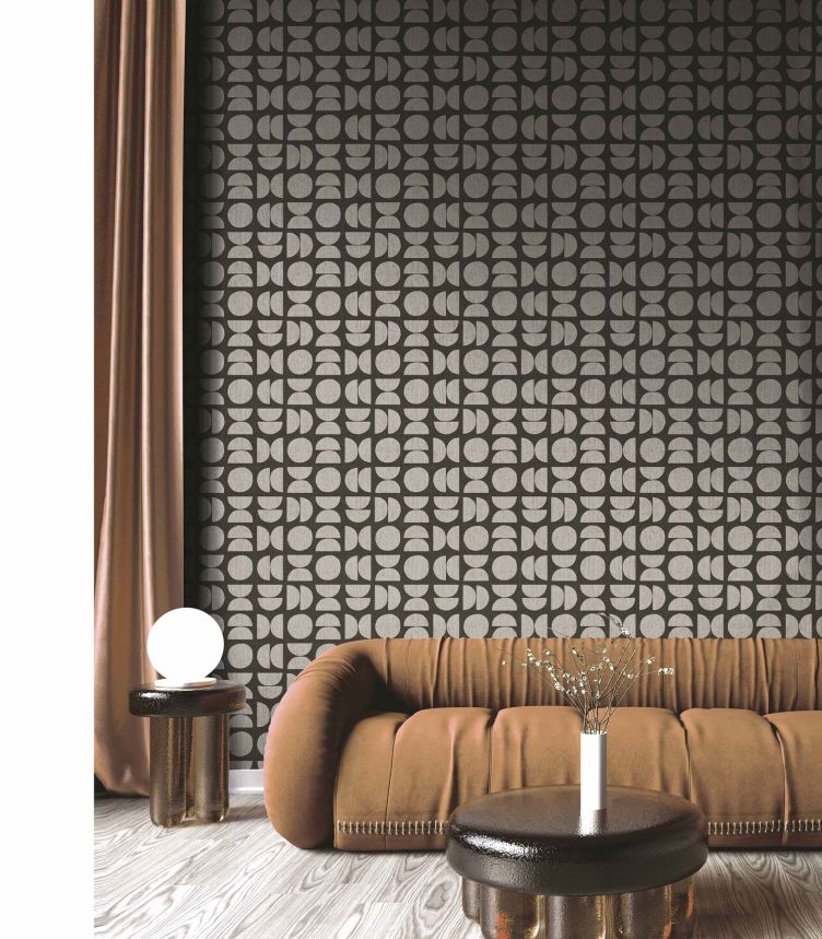 Beige non-woven wallpaper, geometric pattern, 30153, Energie, Cristiana Masi by Parato