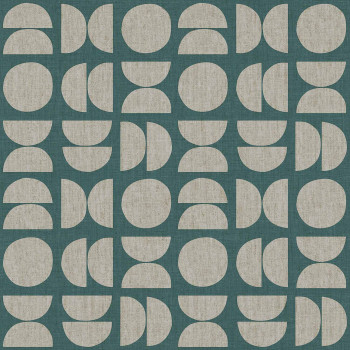 Turquoise non-woven wallpaper, geometric pattern, 30155, Energie, Cristiana Masi by Parato