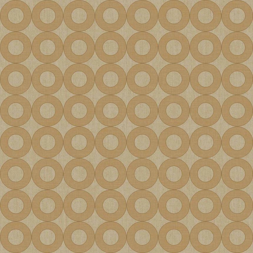 Beige non-woven wallpaper with circles, 30164, Energie, Cristiana Masi by Parato