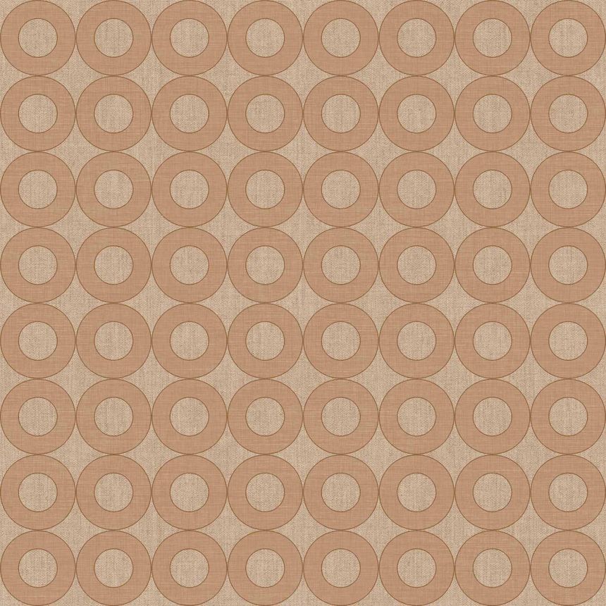 Light brown non-woven wallpaper with circles, 30168, Energie, Cristiana Masi by Parato