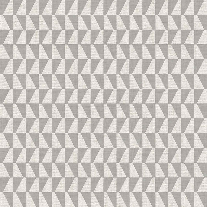 Silver-white non-woven wallpaper, geometric pattern, 30176, Energie, Cristiana Masi by Parato