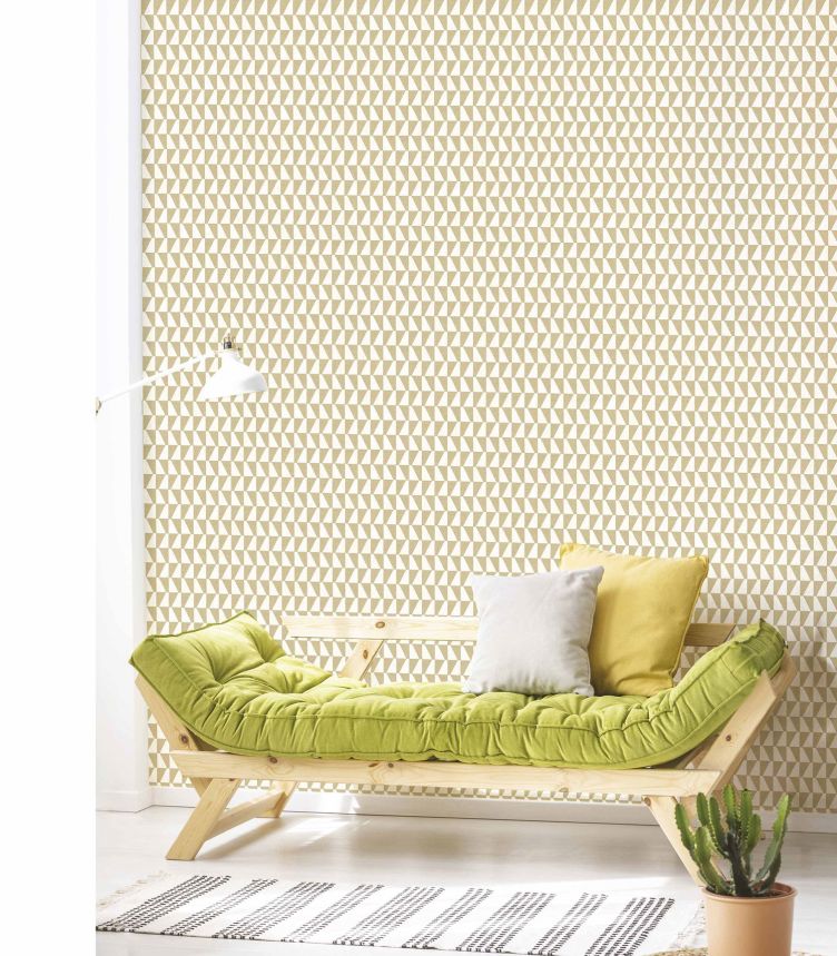 Beige-white non-woven wallpaper, geometric pattern, 30178, Energie, Cristiana Masi by Parato