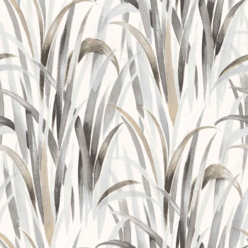 White wallpaper, leaves of grass, 26401, Thai, Cristiana Masi by Parato