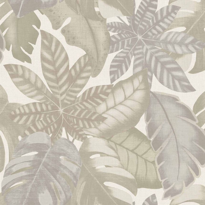 Cream wallpaper, tropical leaves, 26410, Thai, Cristiana Masi by Parato