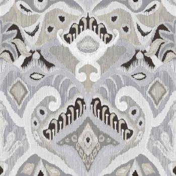 Gray wallpaper with ornaments, ethno pattern, 26421, Thai, Cristiana Masi by Parato