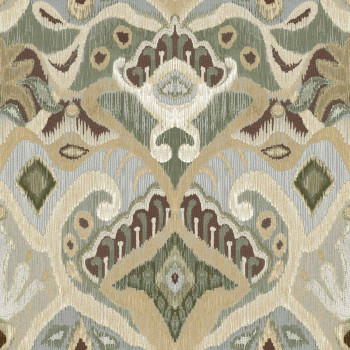 Green wallpaper with ornaments, ethno pattern,  26425, Thai, Cristiana Masi by Parato