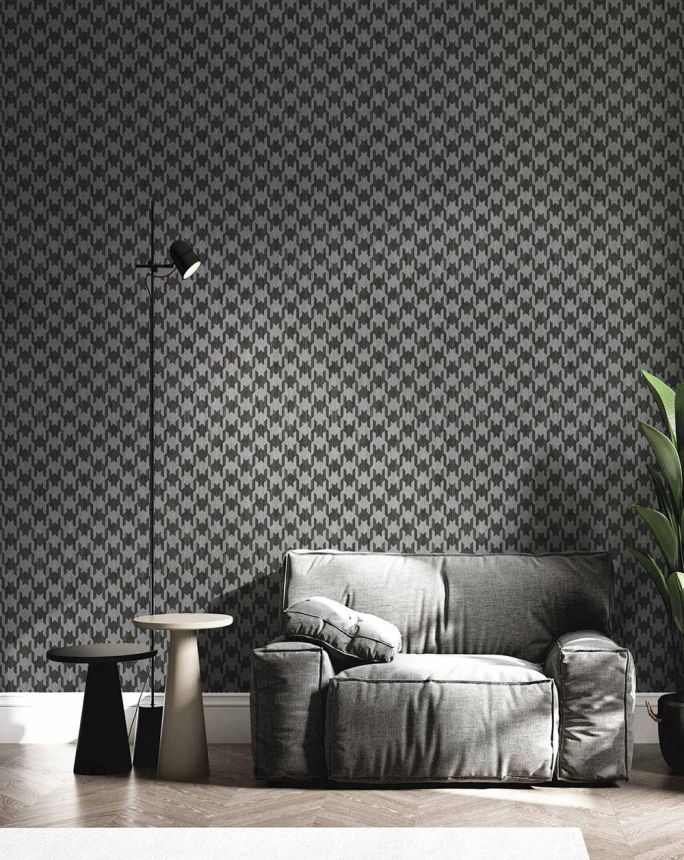 Gray-black wallpaper, rooster footprint, 26449, Thai, Cristiana Masi by Parato