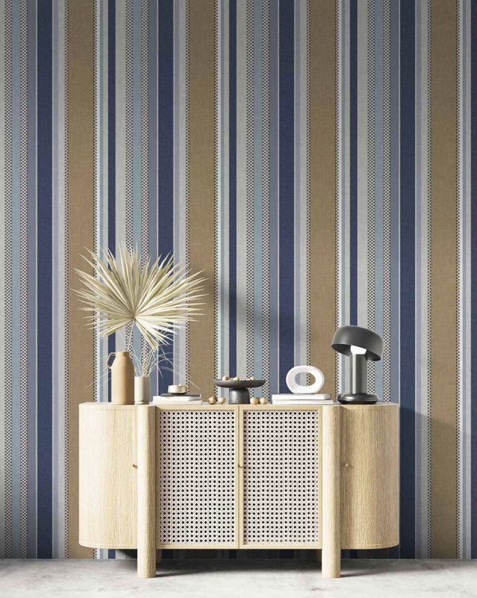 Non-woven wallpaper with colorful stripes, 26456, Thai, Cristiana Masi by Parato