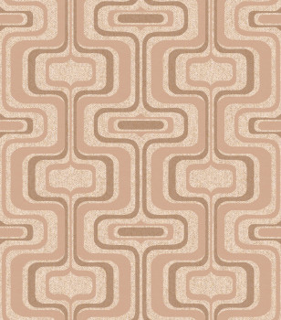 Brown-gold geometric retro wallpaper, Z77520, Savana, Zambaiti Parati