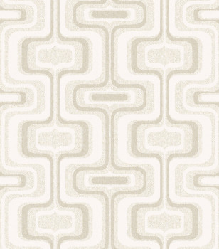 Beige geometric retro wallpaper, Z77525, Savana, Zambaiti Parati