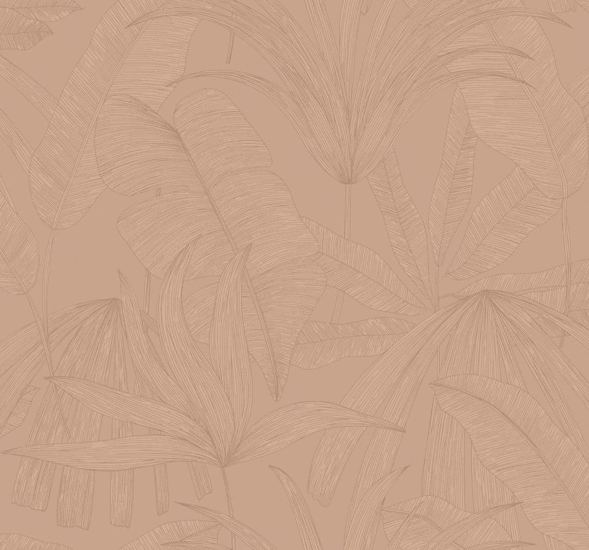 Brown-pink wallpaper with leaves, 333515, Festival, Eijffinger