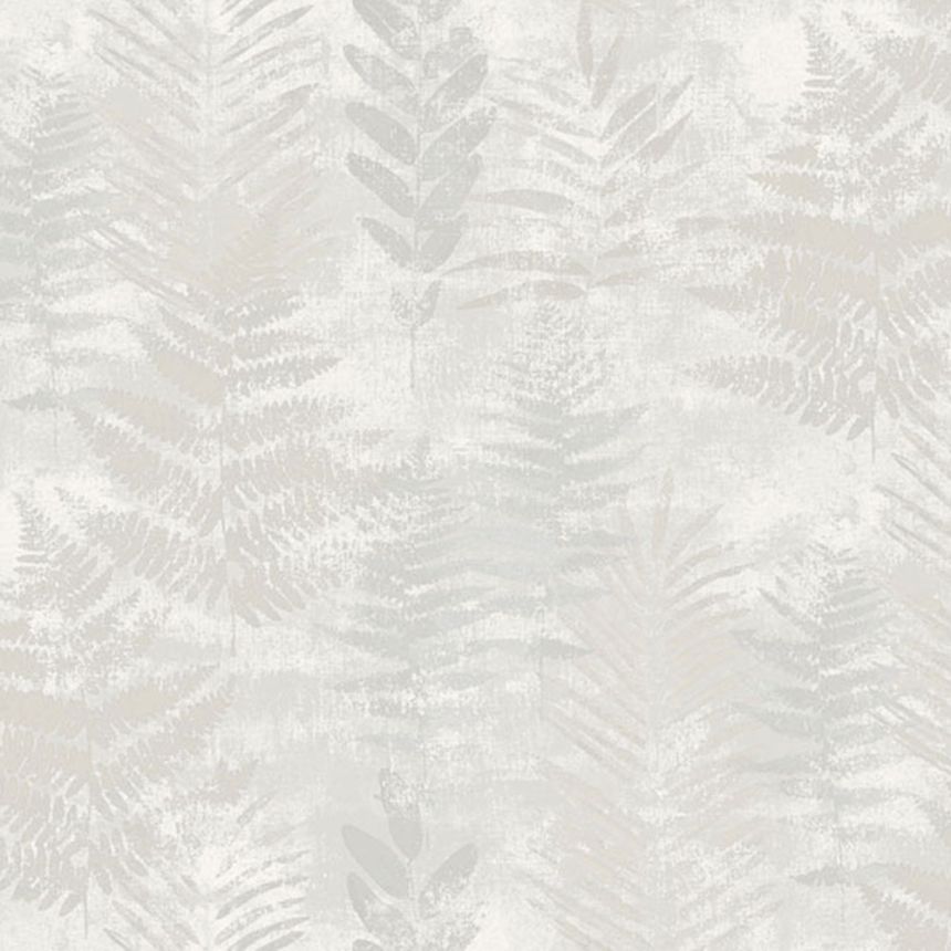 Gray-beige wallpaper with leaves, RE25150, Reflect, Decoprint