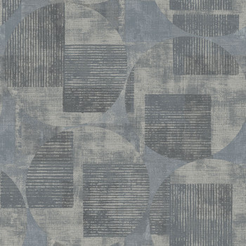 Blue-gray geometric pattern wallpaper, RE25162, Reflect, Decoprint