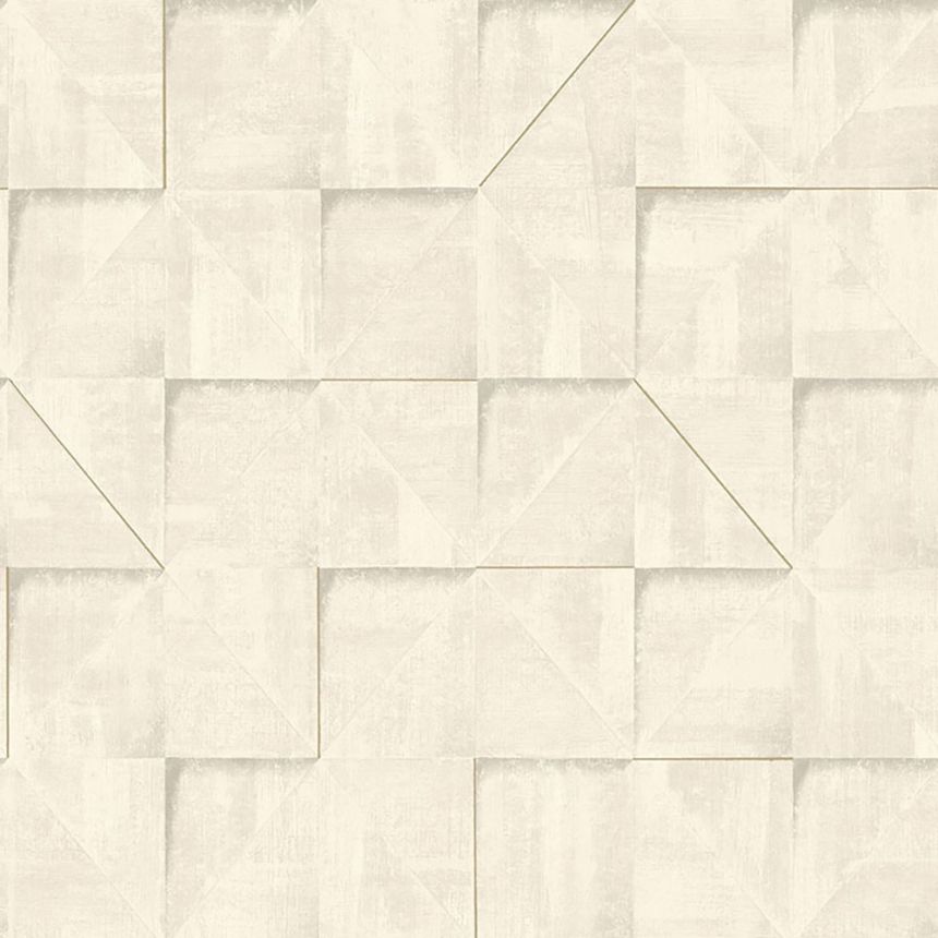 Beige-gray geometric 3D wallpaper, RE25171, Reflect, Decoprint