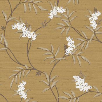 Luxury brown wallpaper with blossoming branches, 33307, Tradizioni, Cristiana Masi by Parato